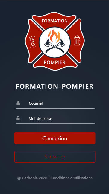 Capture d&#039;écran de l&#039;application Formation-Pompier