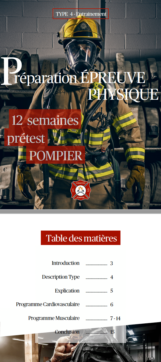 Capture d'écran de l'application Formation Pompier