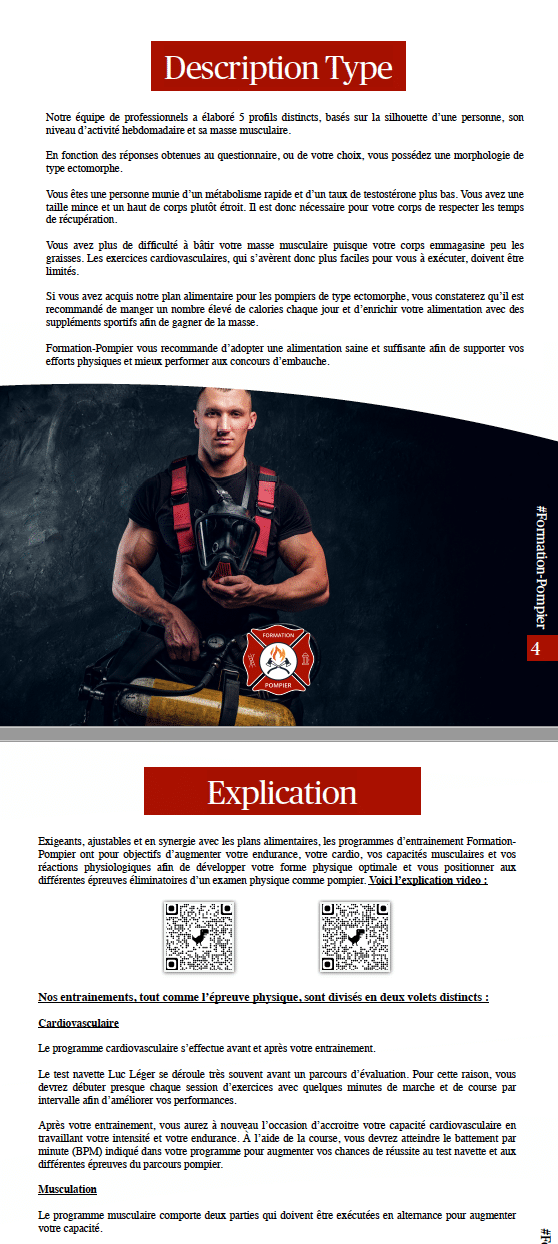 Capture d'écran de l'application Formation Pompier