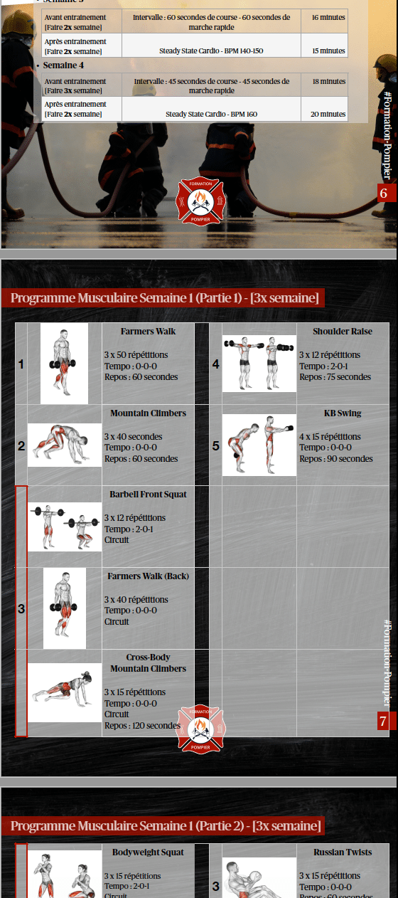 Capture d'écran de l'application Formation Pompier